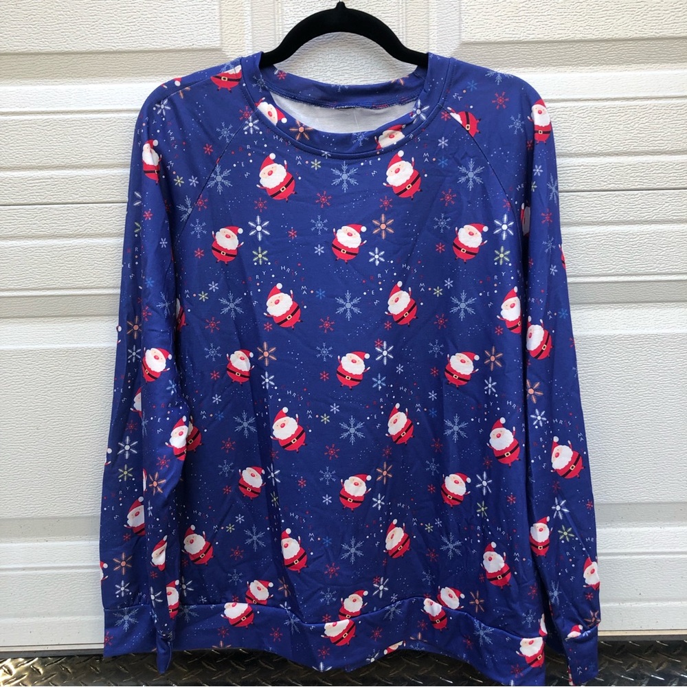 Christmas Santa Clause Print Long Sleeve T-Shirt